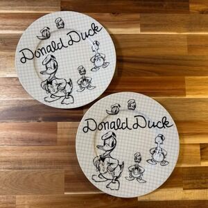 Disney Sketchbook Donald Duck Salad Plate Set of 2 8"
